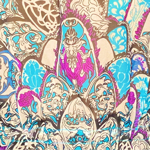 Vibrant Blue Turquoise and Purple Sheer Women's Swim Cover-Up Fits M/L - Picture 8 of 16